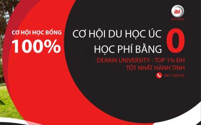 Học bổng 50%-100% từ Deakin, Úc- Top 1% trường đại học tốt nhất hành tinh