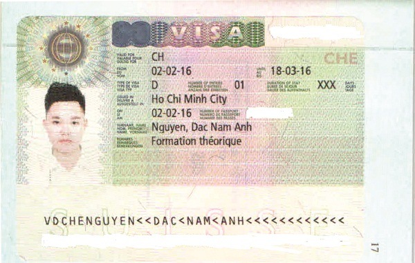 Visa Du Học Thụy Sĩ: Nguyễn Đắc Nam Anh &#8211; Học viện Swiss IMH, Thụy Sĩ
