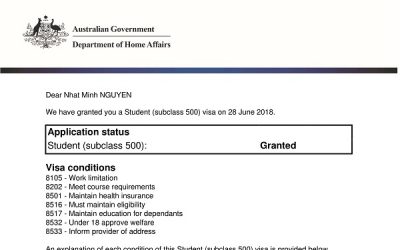 Visa du học Úc- Nguyễn Nhật Minh- trường Quản lý Quốc tế Sydney ICMS