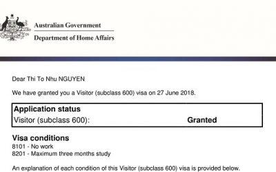 Visa du học Úc – Nguyễn Quỳnh Trang – THPT Bang New South Wales