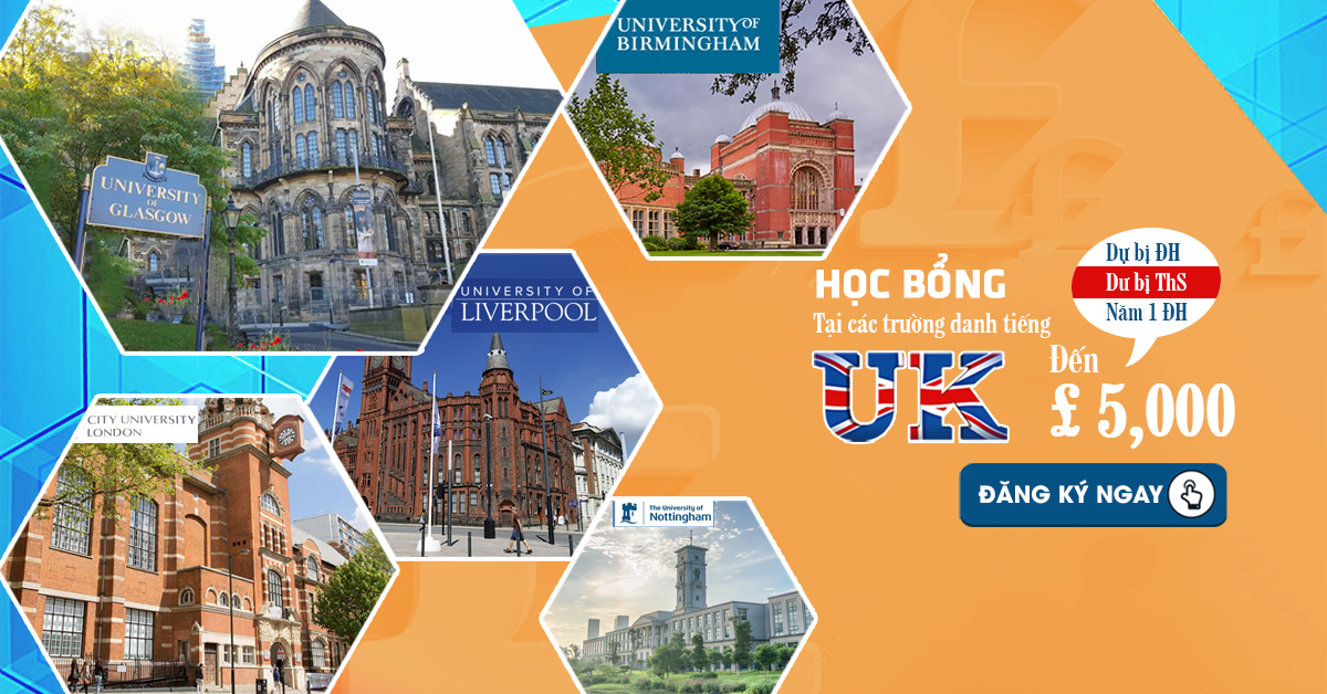 Học bổng các trường danh tiếng UK