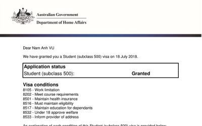 Visa du học Úc- Vũ Nam Anh- trường Quản lý Quốc tế Sydney ICMS