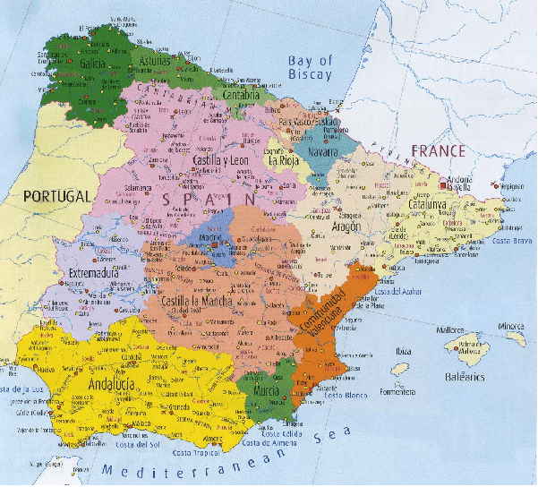 bản đồ Tây Ban Nha