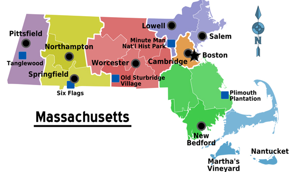 Bang Massachusetts - New England trên đất Mỹ