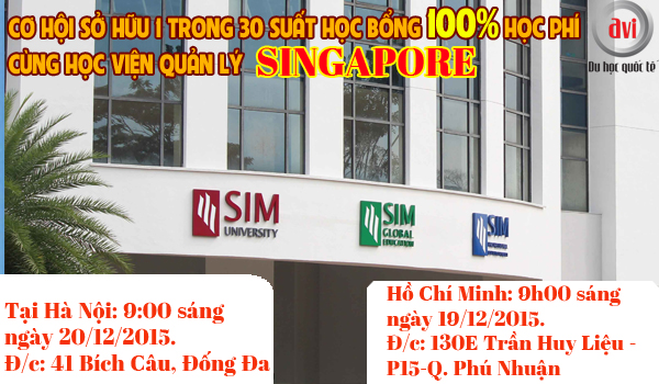 Cơ hội sở hữu học bổng 100% học viện SIM, Singapore