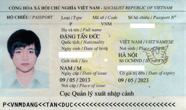 hộ chiếu đặng tấn đức