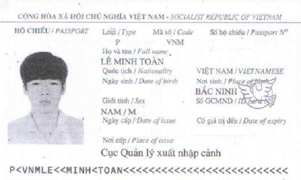 hộ chiếu lê minh toàn