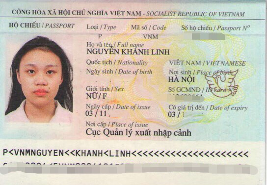 hộ chiếu Nguyễn Khánh Linh