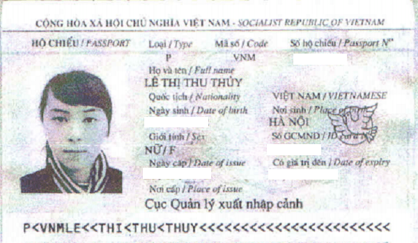 hộ chiếu Lê thị thu thủy