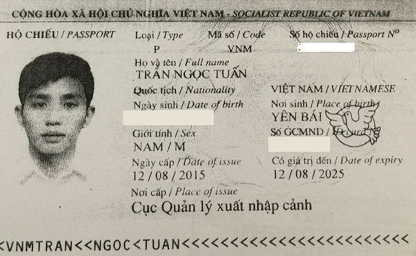 Hộ chiếu trần ngọc tuấn