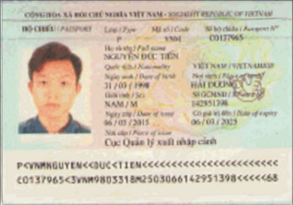 hộ chiếu Nguyễn Đức Tiến