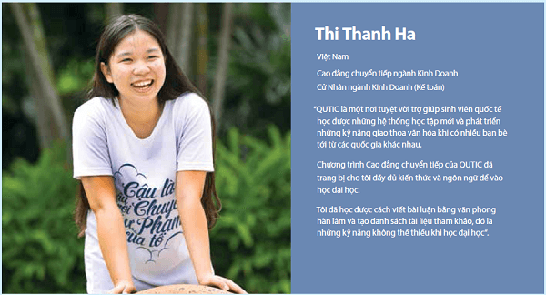 sinh viên dành học bổng qut
