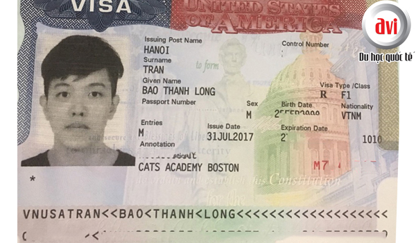 Visa du học Mỹ, Trần Thanh Long (CATS ACADEMY BOSTON)