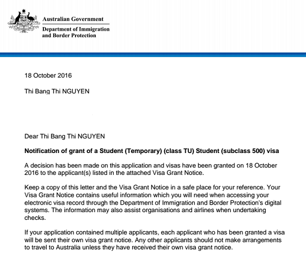 visa bằng thi