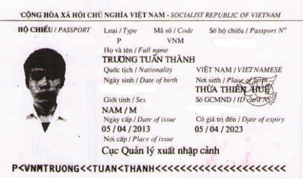 visa Trương Tấn Thành