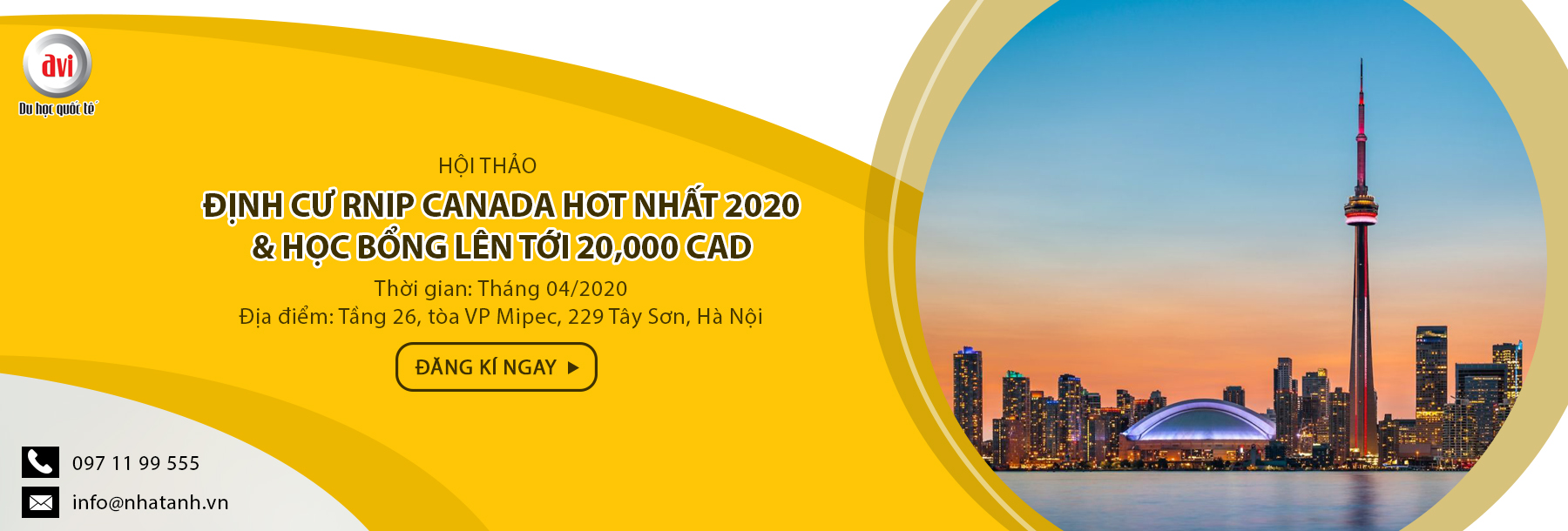 Hội thảo Định cư RNIP Canada HOT nhất 2020 và học bổng lên tới 20,000 CAD
