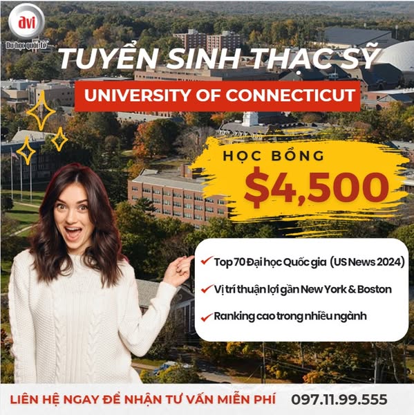 Học bổng Thạc sỹ University of Connecticut 1